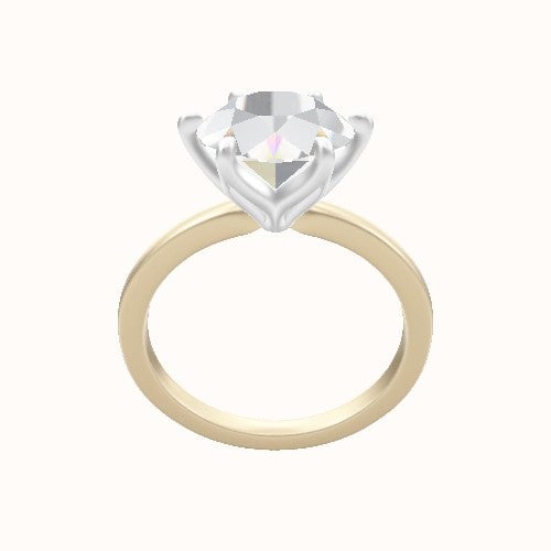 Open Solitaire Engagement Ring With Petal Six Prong Head