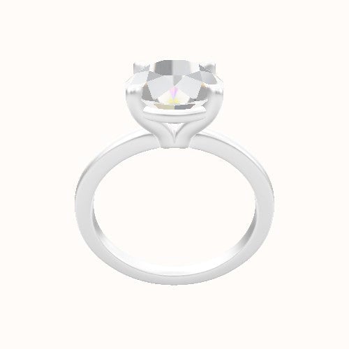 Open Solitaire Engagement Ring With Standard Four Prong Head