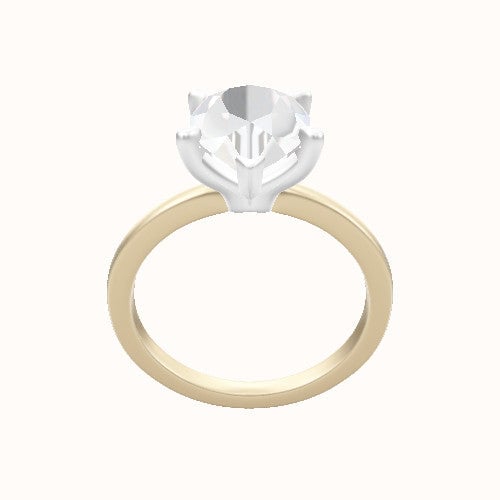 Open Solitaire Engagement Ring With Standard Four Prong Head