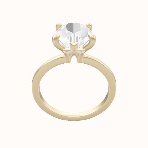 Open Solitaire Engagement Ring With X Gallery Head