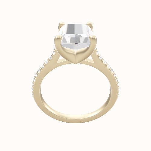 Pave Cathedral Engagement Ring With Four Prong Head