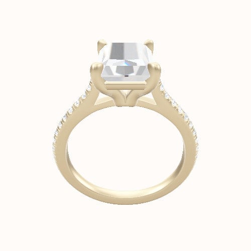 Pave Cathedral Engagement Ring With Standard Four Prong Head