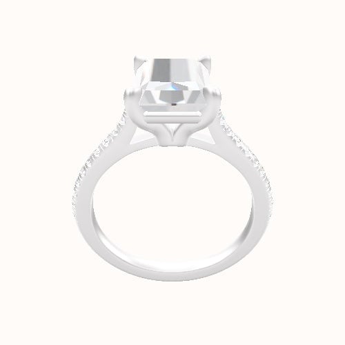 Pave Cathedral Engagement Ring With Standard Four Prong Head