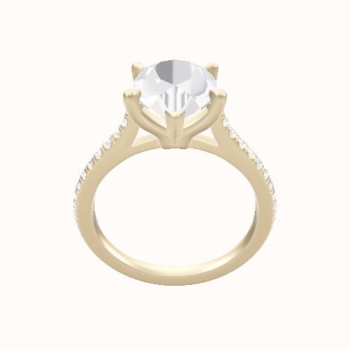 Pave Cathedral Engagement Ring With Standard Four Prong Head