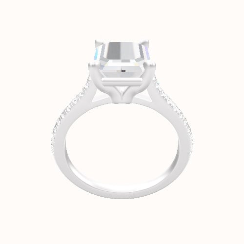 Pave Cathedral Engagement Ring With Standard Four Prong Head
