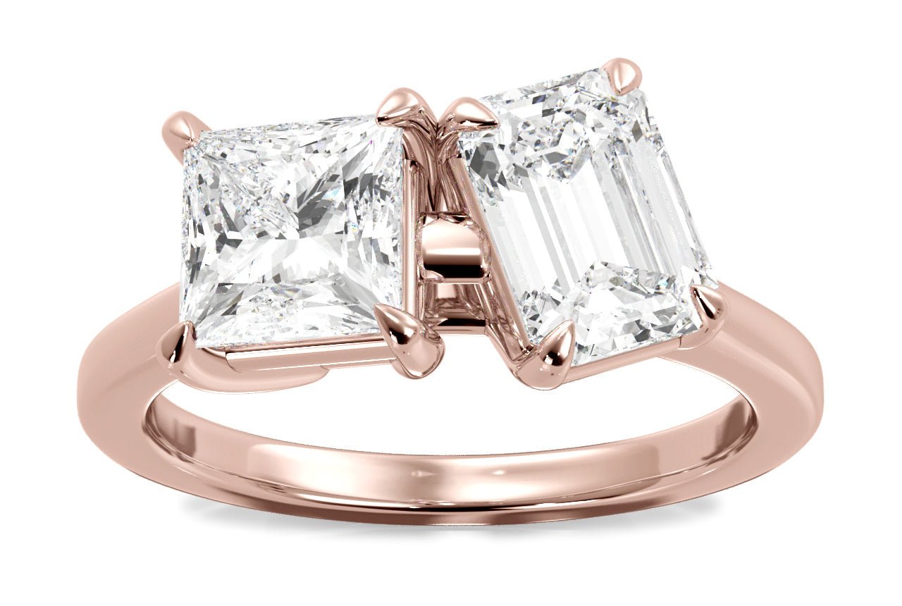 18kt rose gold/emerald/0.50 ctw/0.75 ctw/1.00 ctw/front