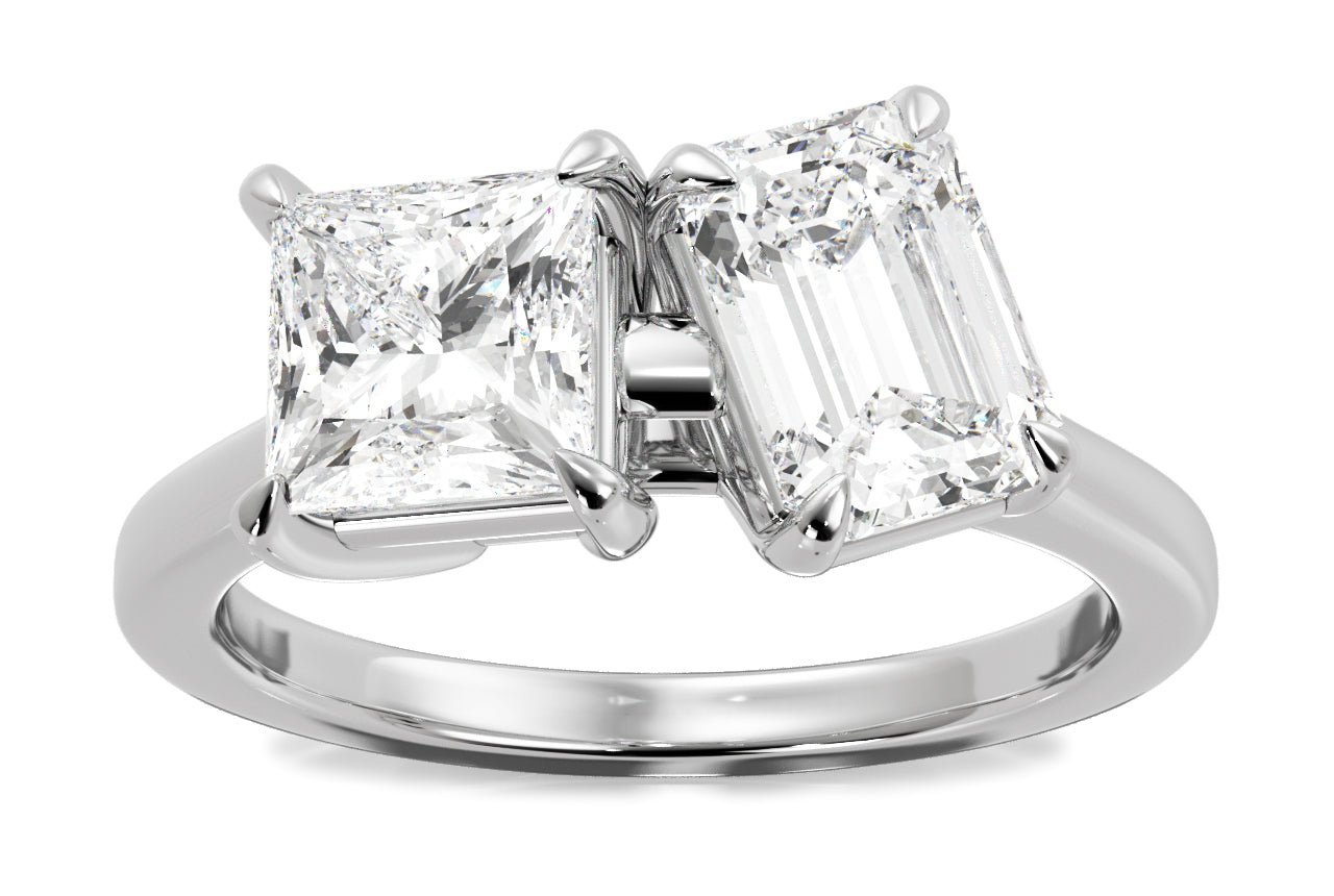 14kt white gold/18kt white gold/platinum/emerald/0.50 ctw/0.75 ctw/1.00 ctw/front