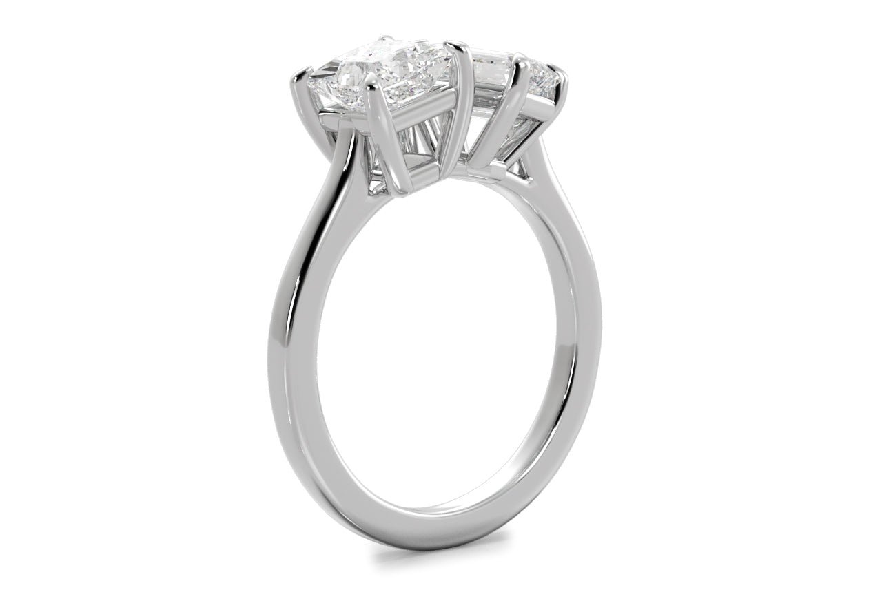 14kt white gold/18kt white gold/platinum/emerald/0.50 ctw/0.75 ctw/1.00 ctw/side