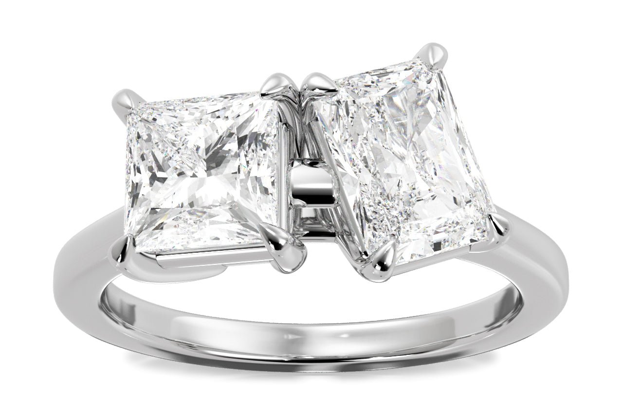 14kt white gold/18kt white gold/platinum/radiant/0.50 ctw/0.75 ctw/1.00 ctw/front