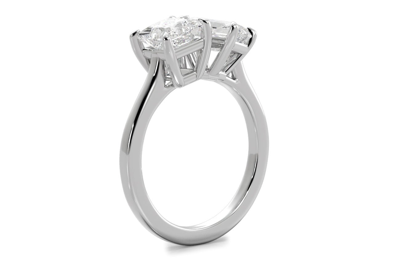 14kt white gold/18kt white gold/platinum/radiant/0.50 ctw/0.75 ctw/1.00 ctw/side