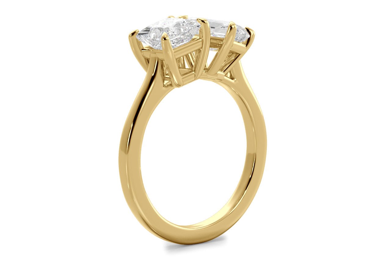 18kt yellow gold/radiant/0.50 ctw/0.75 ctw/1.00 ctw/side