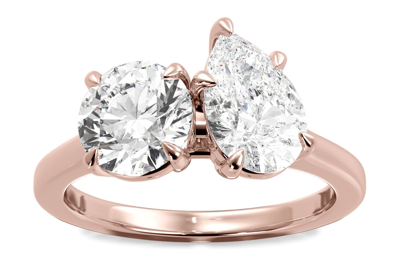 18kt rose gold/pear/0.50 CTW/0.75 CTW/1.00 CTW/front