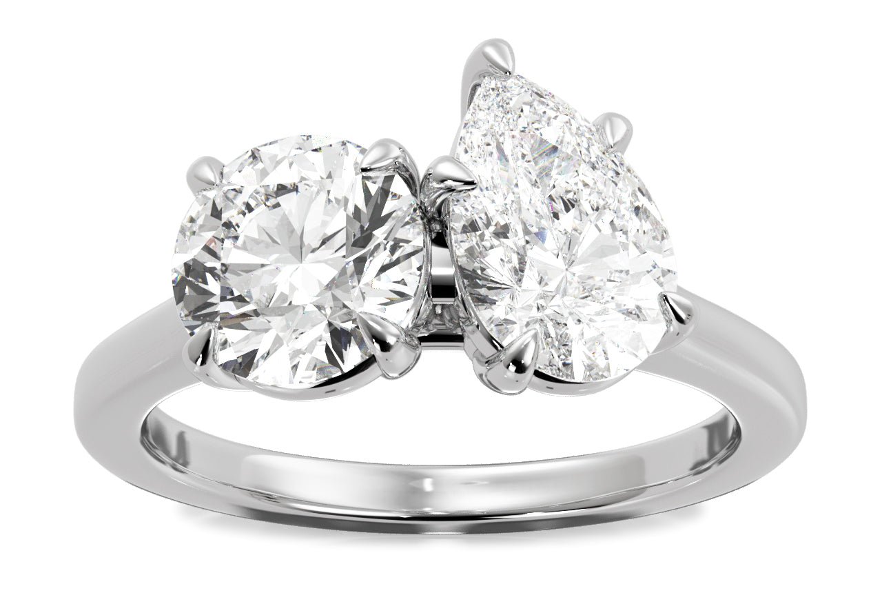 14kt white gold/18kt white gold/platinum/pear/0.50 CTW/0.75 CTW/1.00 CTW/front