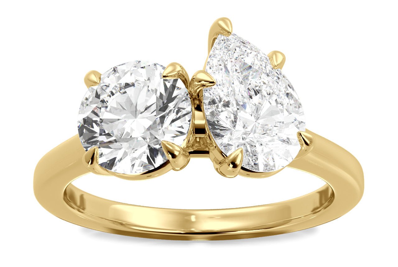 18kt yellow gold/pear/0.50 CTW/0.75 CTW/1.00 CTW/front