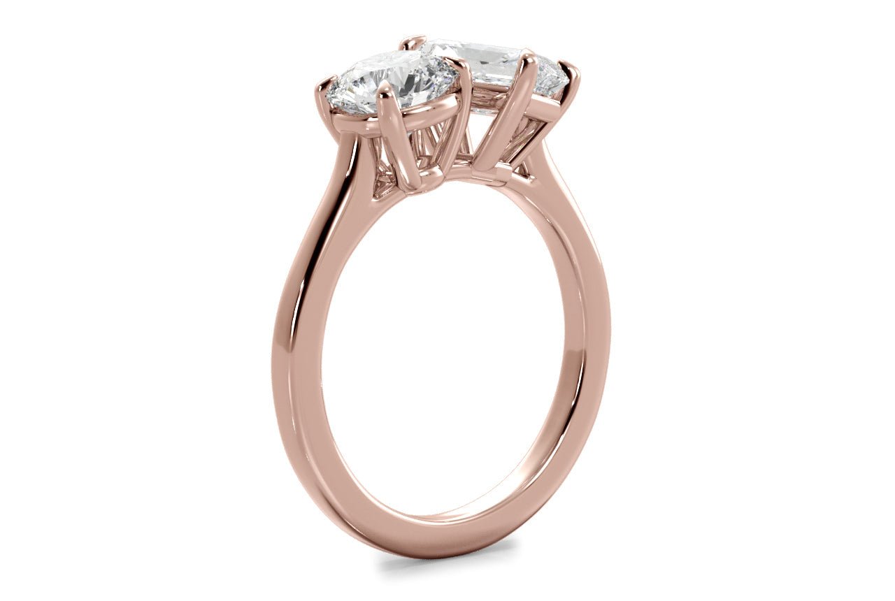 18kt rose gold/radiant/0.50 CTW/0.75 CTW/1.00 CTW/side