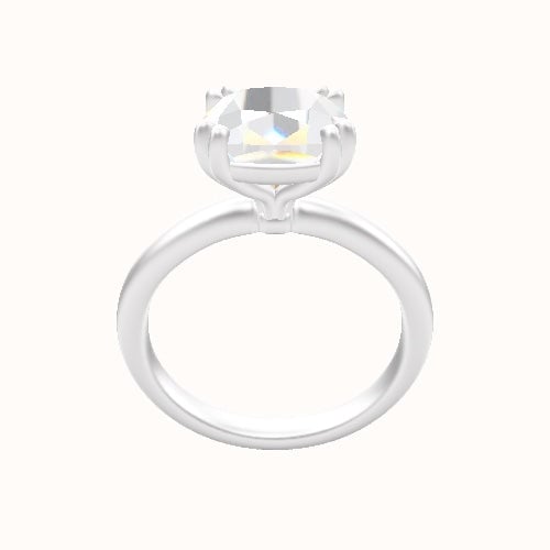 Rounded Solitaire Engagement Ring With Double Prongs Head