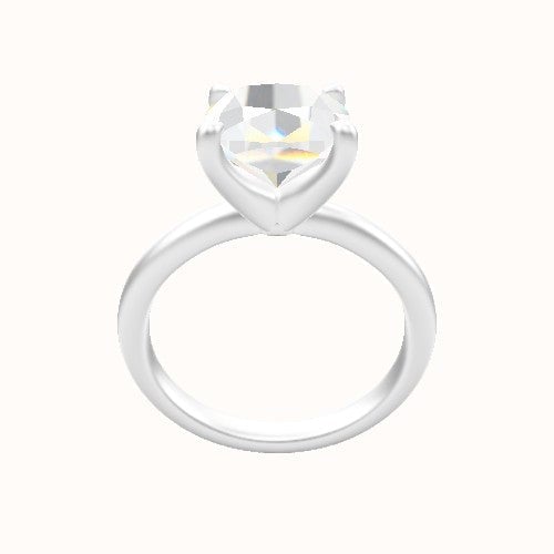 Rounded Solitaire Engagement Ring With Four Prong Head