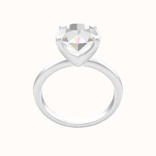Rounded Solitaire Engagement Ring With Four Prong Head