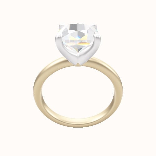 Rounded Solitaire Engagement Ring With Four Prong Head