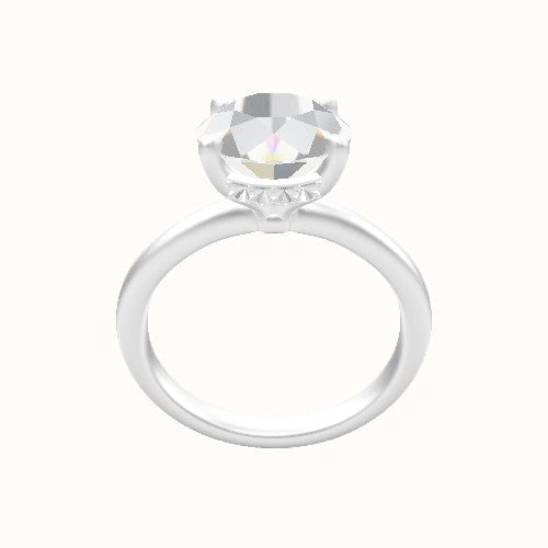 Rounded Solitaire Engagement Ring With Front set gallery Head