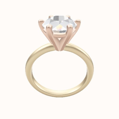 Rounded Solitaire Engagement Ring With High Set Six Prong Head