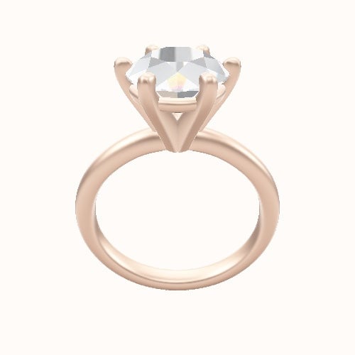 Rounded Solitaire Engagement Ring With High Set Six Prong Head