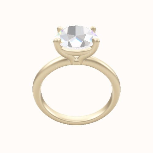 Rounded Solitaire Engagement Ring With Standard Four Prong Head