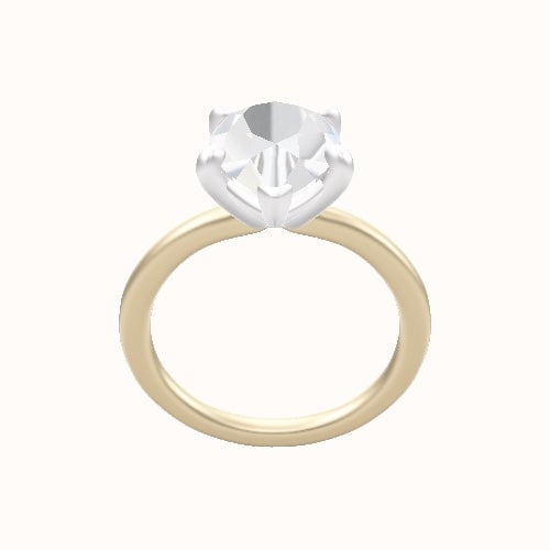 Solitaire Engagement Ring With Low Set Four Prong Head