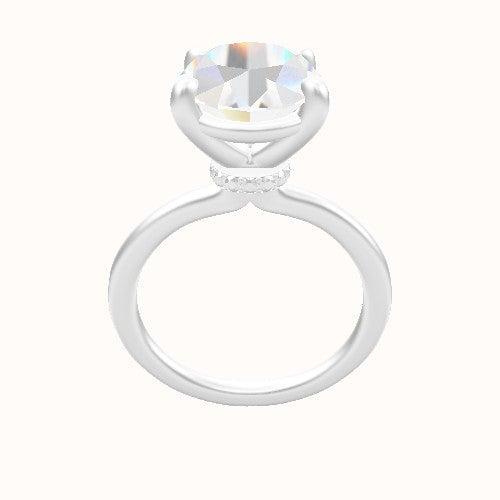 Solitaire Engagement Ring With Low Set Four Prong Head