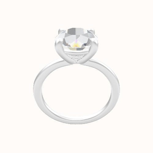 Solitaire Engagement Ring With Low Set Four Prong Head