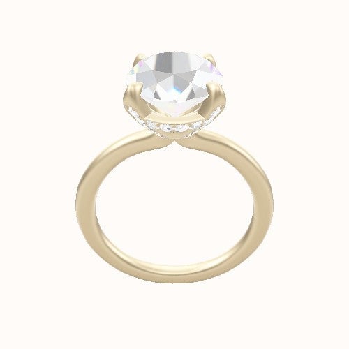 Solitaire Engagement Ring With Pave Basket Head
