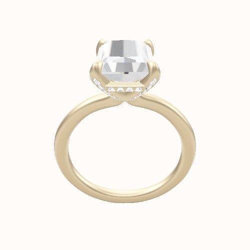 Solitaire Engagement Ring With Pave Basket Head