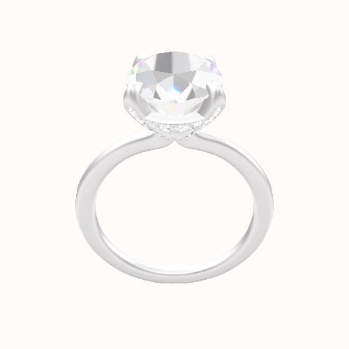 Solitaire Engagement Ring With Pave Basket Head