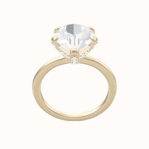 Solitaire Engagement Ring With Pave Basket Head
