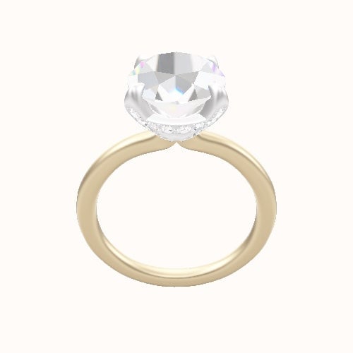 Solitaire Engagement Ring With Pave Basket Head