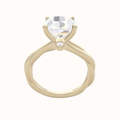 Solitaire Rope Engagement Ring With Accent Diamond Head