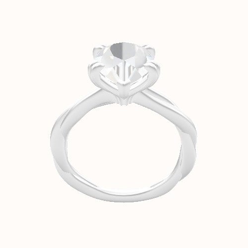 Solitaire Rope Engagement Ring With Double Prongs Head