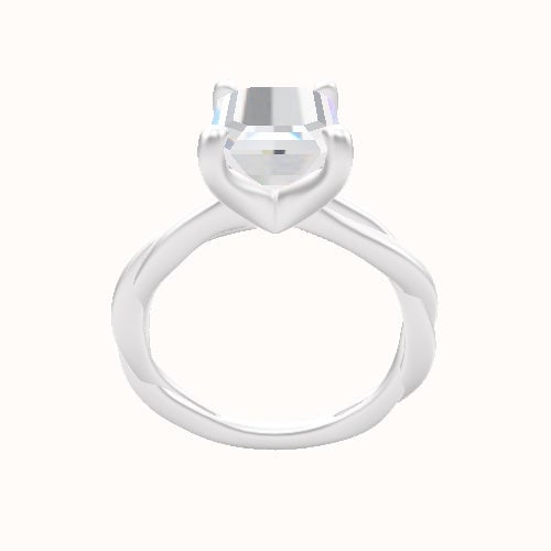 Solitaire Rope Engagement Ring With Four Prong Head