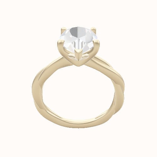 Solitaire Rope Engagement Ring With Four Prong Head