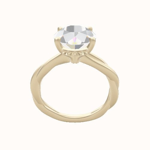 Solitaire Rope Engagement Ring With Front set gallery Head