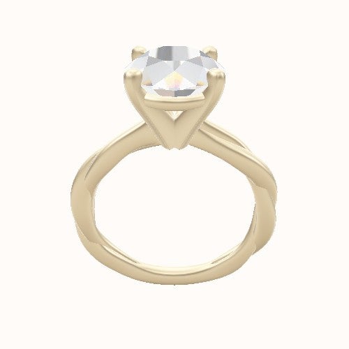 Solitaire Rope Engagement Ring With High Set Four Prong Head