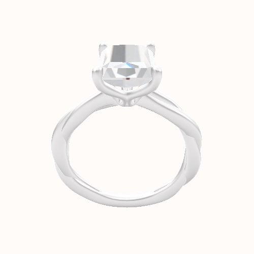 Solitaire Rope Engagement Ring With Petal Four Prong Head