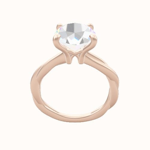 Solitaire Rope Engagement Ring With X Gallery Head