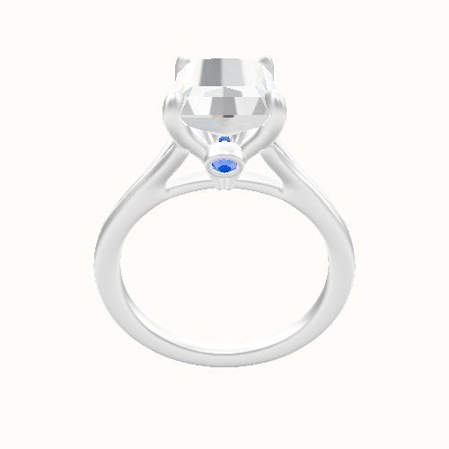Split Cathedral Engagement Ring With Accent Diamond Head