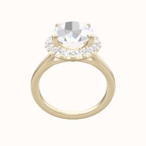 Split Cathedral Engagement Ring With Halo Head
