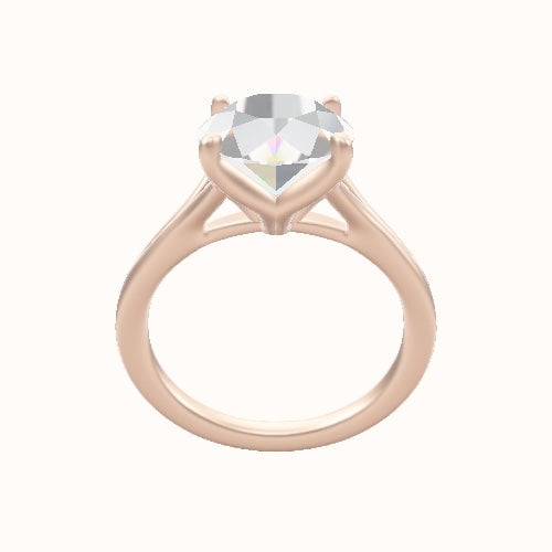 Split Cathedral Engagement Ring With Petal Four Prong Head