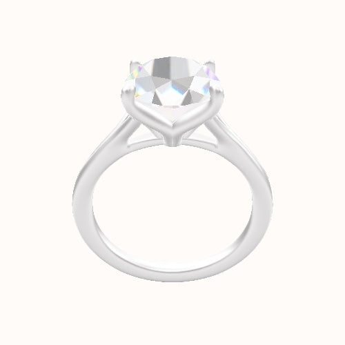 Split Cathedral Engagement Ring With Petal Four Prong Head