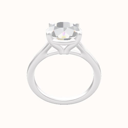 Split Cathedral Engagement Ring With Standard Four Prong Head