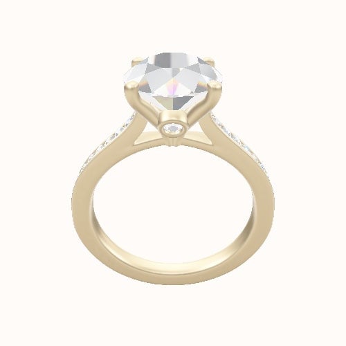 Tapered Channel Set Engagement Ring With Accent Diamond Head