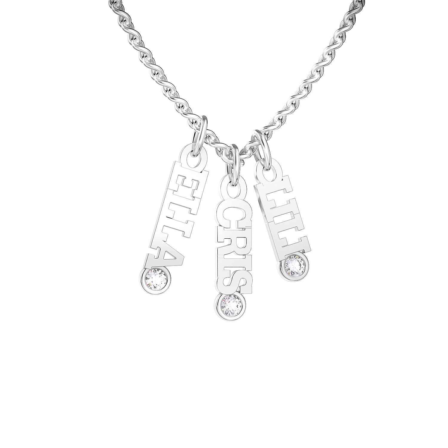 14kt white gold/Necklace - 16-18" Adjustable/Necklace - 18-21" Adjustable/perspective